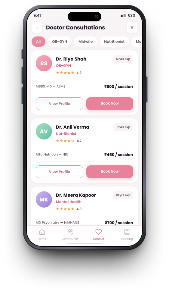 Blossom, Doctor Consultations with specialism filters, ratings and booking